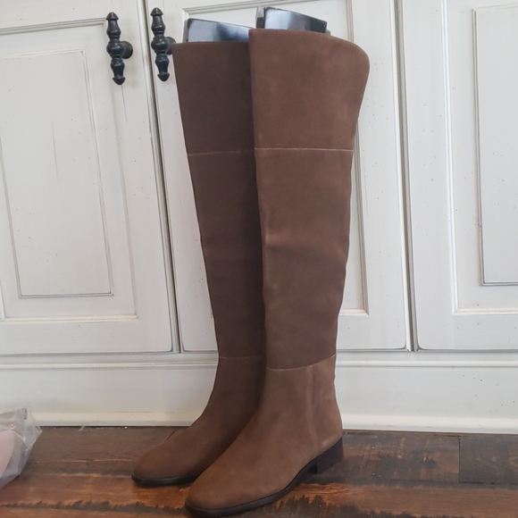 New J. Crew Over the knee boots in suede K2741 $325 - Picture 1 of 5
